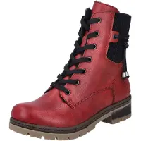 Rieker Chaussures de randonnée pour femmes , bottines à lacets, couleur rouge, style décontracté