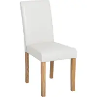 Beliani Lot de 2 chaises de salle à manger, en simili cuir blanc, pieds en bois, moderne