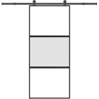 vidaXL Porte coulissante avec ferrure 90x205 cm verre trempé & aluminium
