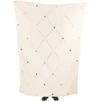 Beliani Couverture Gaidar Coton 130 X 170 Cm Beige