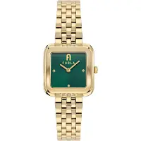 Furla Montre à affichage analogique 'Diamante' or / vert foncé