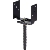 Alberts U-Pfostenträger 71x110x200x70xmm verzinkt, schwarz kunststoffbeschichtet zum Einbetonieren (4 pcs)