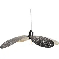 Beliani Lampe à suspendre Blanc et Beige en rotin Style Boho Moderne Lampe à suspendre pour table à manger Salle à manger Salon Chambre à coucher