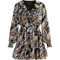 Faina Robe chamois / gris / noir / blanc