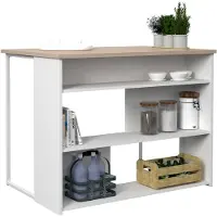Ekipa Table bar & ilôt de cuisine Slam 116cm - blanc/chêne