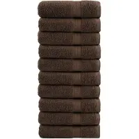 vidaXL Serviettes de douche de qualité supérieure SOLUND 10 pcs marron