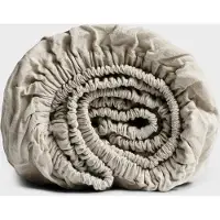 Yumeko - Drap-housse enfant - Lin Lavé - 70x150x15 - Naturelle