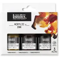 LIQUITEX Acrylic Ink Transparents Lot de 3 30 ml