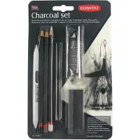 Derwent Crayon fusain - - Charbon Set - 10 pièces - Texture douce - Précision pour dessins fins