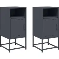 vidaXL Tables de chevet 2 pcs anthracite 36x39x78 cm acier