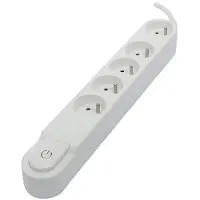 Chacon Bloc Multiprise + Interrupteur Blanc (47511)