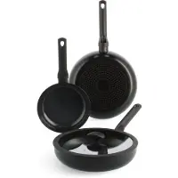BK Enjoy Set de Poêles à Frire 20 + 28 cm + Poêle Paysanne 28 cm Noir