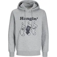 Jack & Jones Sweat-shirt 'JJXMas' gris clair / noir