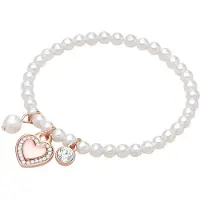 Lulu & Jane Bracelet or rose / blanc / blanc perle