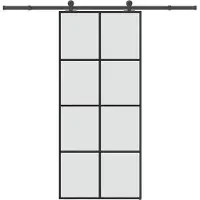 vidaXL Porte coulissante avec ferrure 90x205 cm verre ESG & aluminium