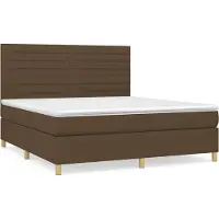 vidaXL Lit boxspring avec matelas brun foncé 180x200 cm Tissu