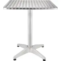 Bolero Table de bistrot carrée en acier inoxydable avec 1 pied en aluminium 600x600x720mm
