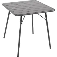 Bolero Table de bistro , carrée et pliable, en acier gris, 700x700x710