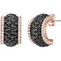 Lulu & Jane Boucles d'oreilles or rose / noir / transparent