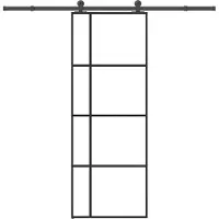 vidaXL Porte coulissante avec ferrure 76x205 cm Verre ESG & aluminium