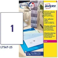 Avery L7567-25 étiquette pour imprimante Transparent