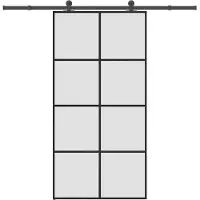 vidaXL Porte coulissante avec ferrure 102,5x205 cm Verre ESG & aluminium