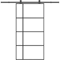 vidaXL Porte coulissante avec ferrure 102,5x205 cm Verre ESG & aluminium