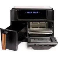 Nexxt Double Airfryer XXL - Friteuse à air chaud et four en un - Deux tiroirs de 3,5 et 8 litres - 11,5 litres - 10 programmes de cuisson - 2400W - Noir