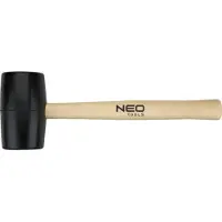 Neo Tools marteau en caoutchouc, revêtement en caoutchouc noir, avec un manche en bois clair 50 mm/340 g
