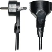 MaxTrack Fiche plate avec contact de protection 10,0 m - Rallonge avec connecteur coudé - s'adapte parfaitement derrière tous les meubles, seulement 10 mm, noir