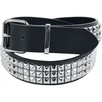 Black premium by emp Ceinture de - Ceinture Triple Rangée Noir Cloutée - pour Unisexe - noir - Taille 115 cm
