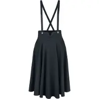 Voodoo Vixen Jupe mi-longue Rockabilly de - Jupe Salopette Noire Toyin Herringbone - S - 4XL - pour Femme - noir - Taille M