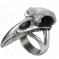 Alchemy Gothic Bague Gothic de - Crâne De Corbeau - pour Femme - couleur argent - Taille M
