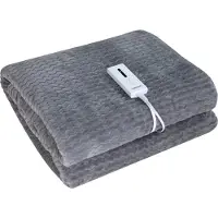 Tomado TEB1803G - Couverture chauffante - Couverture électrique 1 personne - Couverture à enrouler - Couverture chauffante douillette - Tissu polaire ultra-doux - 180 x 130 cm