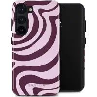 Selencia Coque arrière Vivid pour Samsung Galaxy S23 - Wavy Swirl Pink Plum