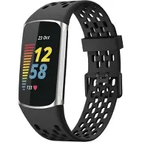 IMoshion Bracelet sport en silicone avec boucle pour Fitbit Charge 5 / 6 - Noir