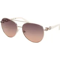 GUESS Lunettes de soleil GU00158 pour femme, doré pâle brillant, 61/15/130