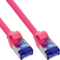InLine Câble patch Slim, Cat.6A, S/FTP, TPE (LSZH) flexible, PoE, magenta, 5m