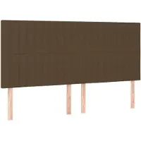 vidaXL Têtes de lit 4 pcs. Marron foncé 80x5x78/88 cm Tissu