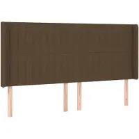 vidaXL Tête de lit avec oreilles brun foncé 163x16x118/128 cm Tissu