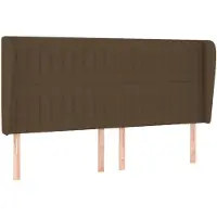 vidaXL Tête de lit avec oreilles brun foncé 163x23x118/128 cm Tissu