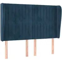 vidaXL Tête de lit avec oreilles bleu foncé 147x23x118/128 cm velours