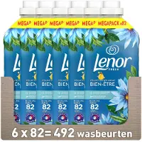 Lenor 6x Lenor Assouplisseur de tissus Sea Breeze 82 Lavages 1722 ml