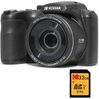 Kodak Appareil photo bridge numérique 16 MP avec zoom optique 25x, vidéo HD 1080p et stabilisateur d'image (24 - 600 mm, 16.35 Mpx), Appareil photo, Noir
