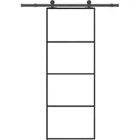 vidaXL Porte coulissante avec ferrure 76x205 cm Verre ESG & aluminium