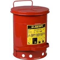 Justrite Poubelle pour déchets inflammables et nettoyants huileux - homologuée FM / UL, capacité 23L