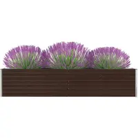 vidaXL Lit surélevé de jardin Acier galvanisé 320x40x45 cm Marron
