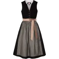 Spieth & Wensky Dirndl 'Eloa' gris / rose ancienne / noir