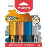 Maped Highlighter Glitter Metallic Lot de 4