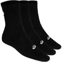 Asics pour homme. 155204 Lot de 3 chaussettes d'équipage noires (47-49), Sport, Coton, Running, Multisport, Polyamide
